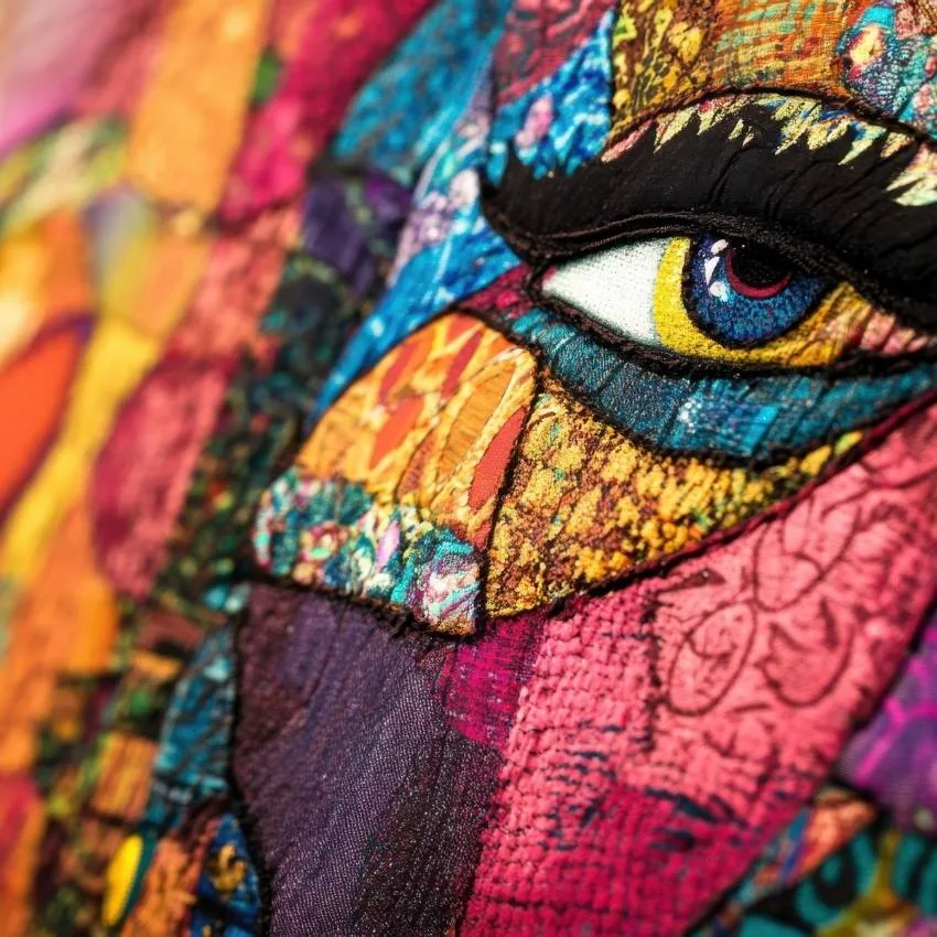 Installation with bold color and form